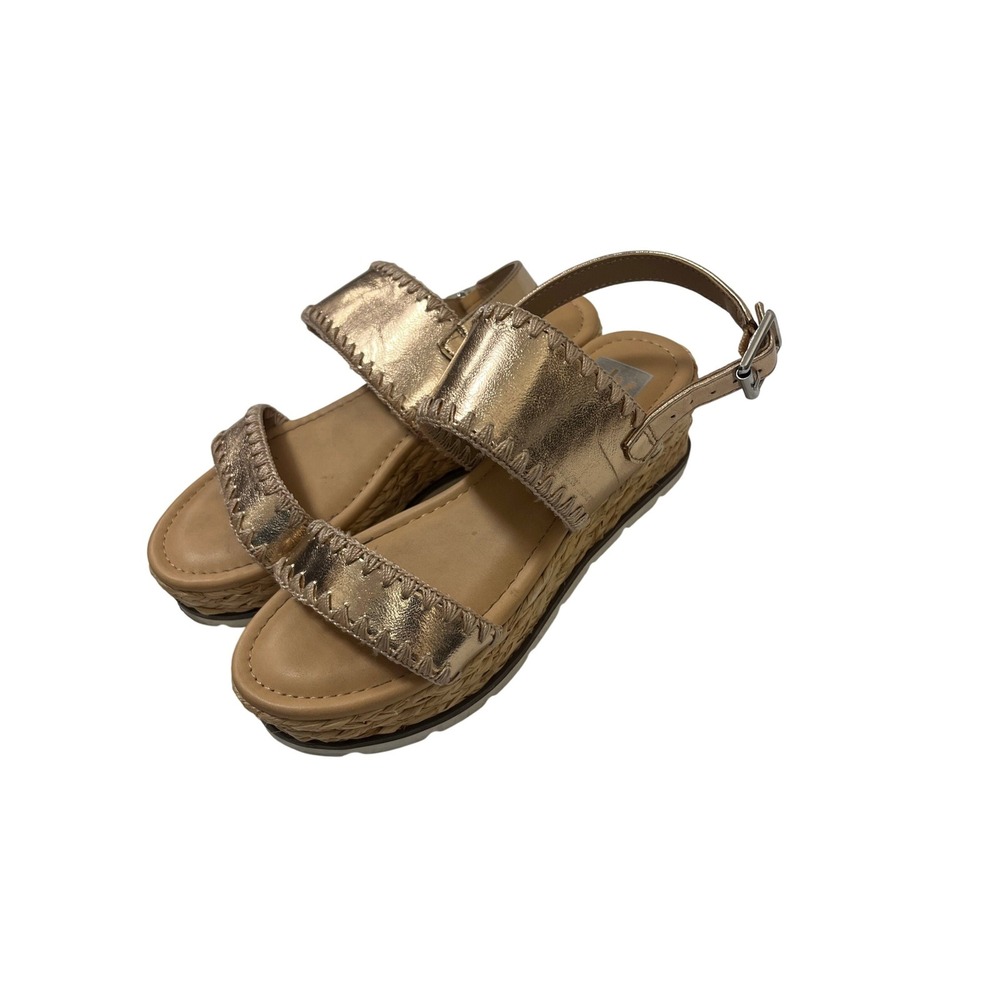Dolce Vita Girls 2 Valley Rose Gold Metallic Wedge Sandals Anklet Strap